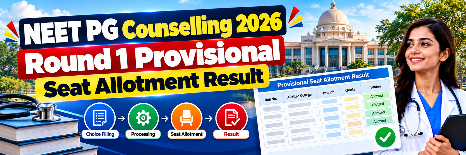 NEET PG Counselling 2026 Round 1 Provisional Seat Allotment